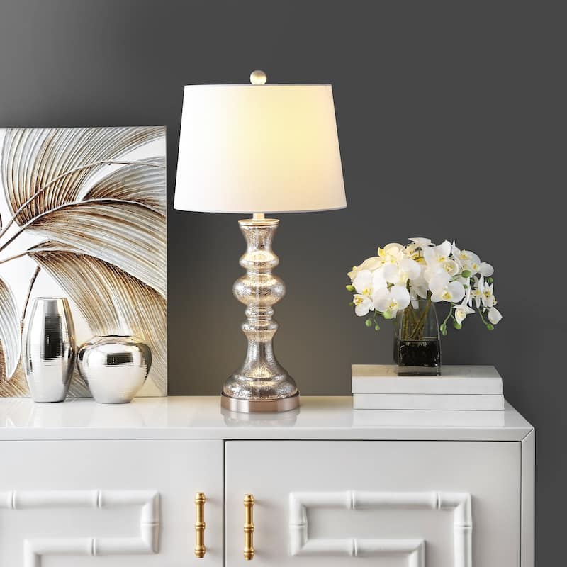 SAFAVIEH Lighting Sabira Amber 27-inch LED Table Lamp - 14" W x 14" L x 27" H - 14Wx14Dx27H