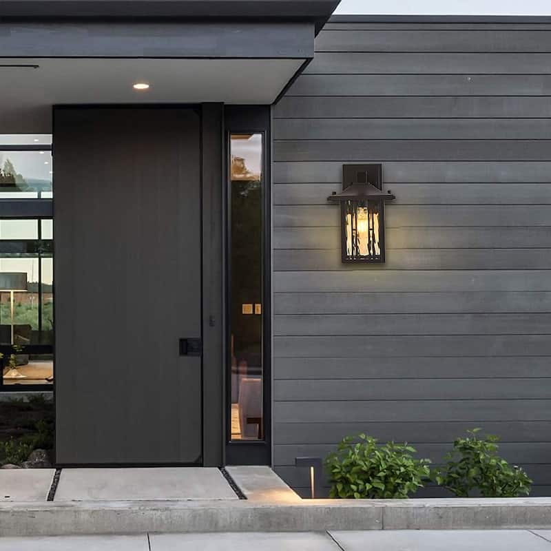 Outdoor Wall Lantern With Water Ripple Glass (Single Or Double Option)