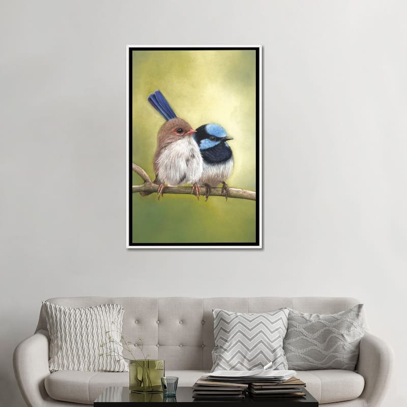 iCanvas "Superb Fairy Wren Couple" by Ann Hutchinson Framed