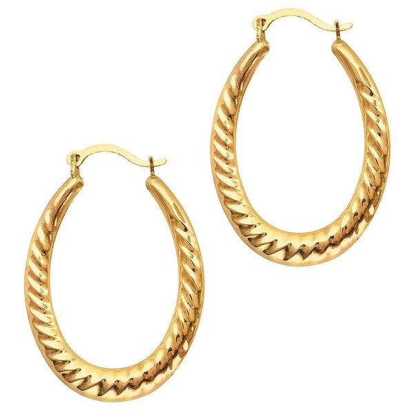 Shop Mcs Jewelry Inc 10 KARAT YELLOW GOLD RIDGED OVAL ...