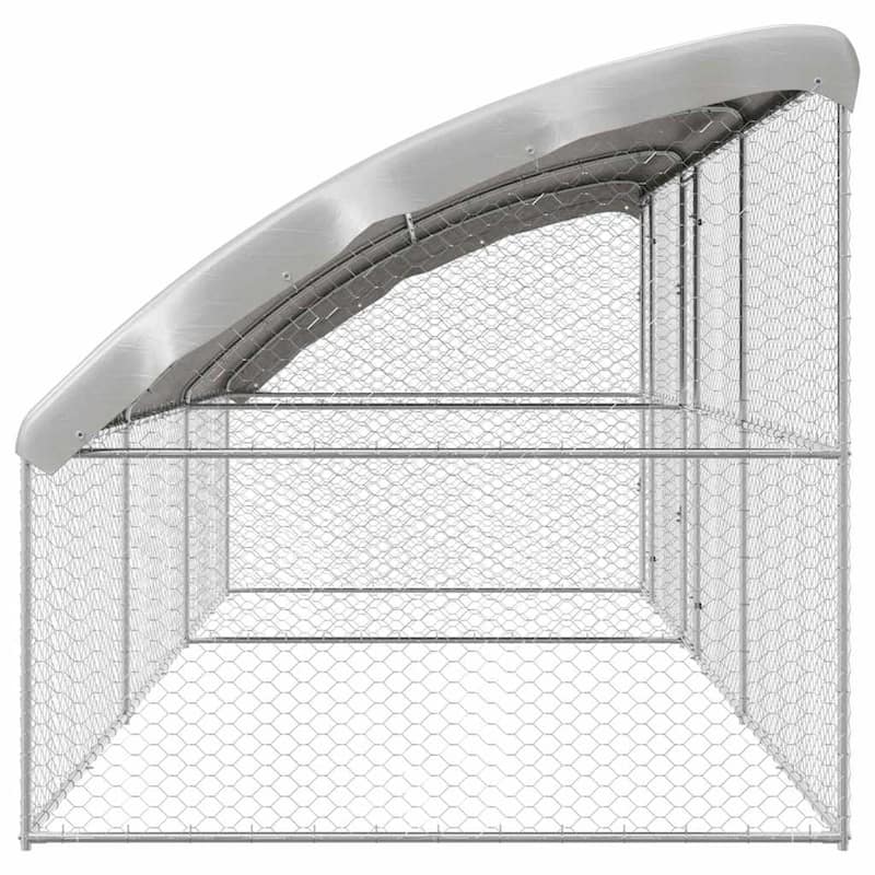 vidaXL Dog Kennel 2 pcs Silver Steel