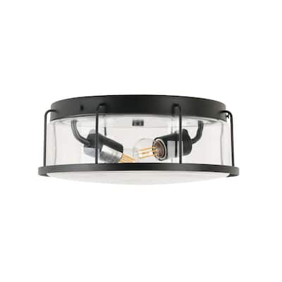 3-Light Black Industrial VIntage Cage Ceiling Light