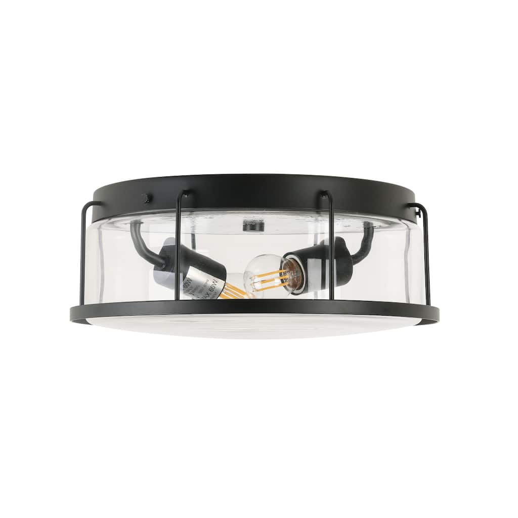 3-Light Black Industrial VIntage Cage Ceiling Light