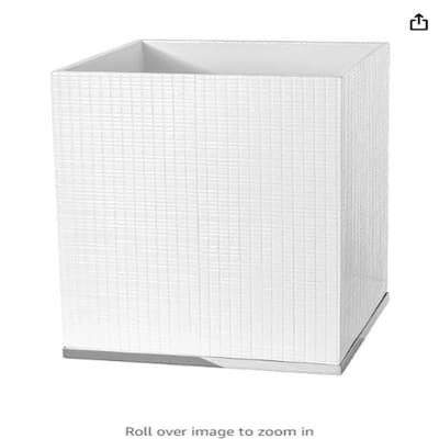 Creative Scents Estella White Waste Basket for Bathroom