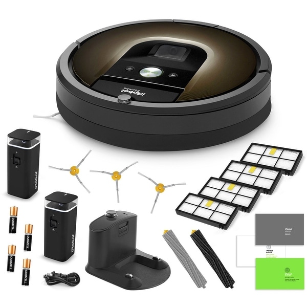 iRobot Roomba 980 Vacuum Cleaner Robot + 2 Virtual Walls + 3 SideBrushes + 4 High Efficiency Filters + More