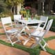 Positano Acacia Wood Outdoor 5-piece Dining Set by Christopher Knight Home - White