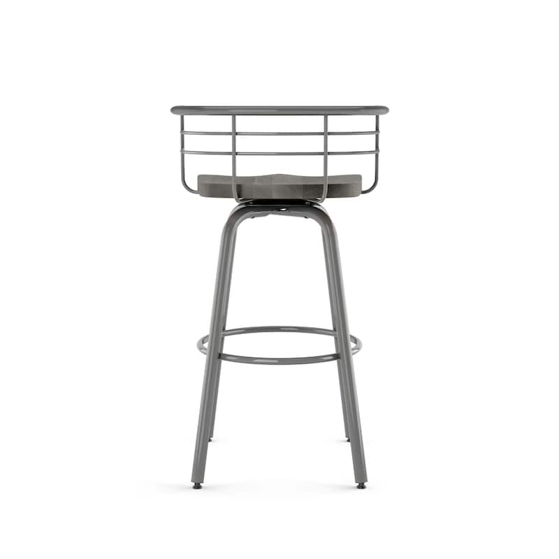 Amisco Brisk Swivel Counter Stool with Distressed Wood Seat