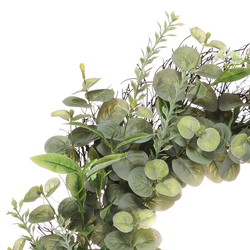 Eucalyptus Artificial Spring Wreath, 24-Inch, Unlit