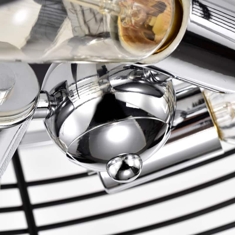 3-light Chrome Semi-Flush Mount