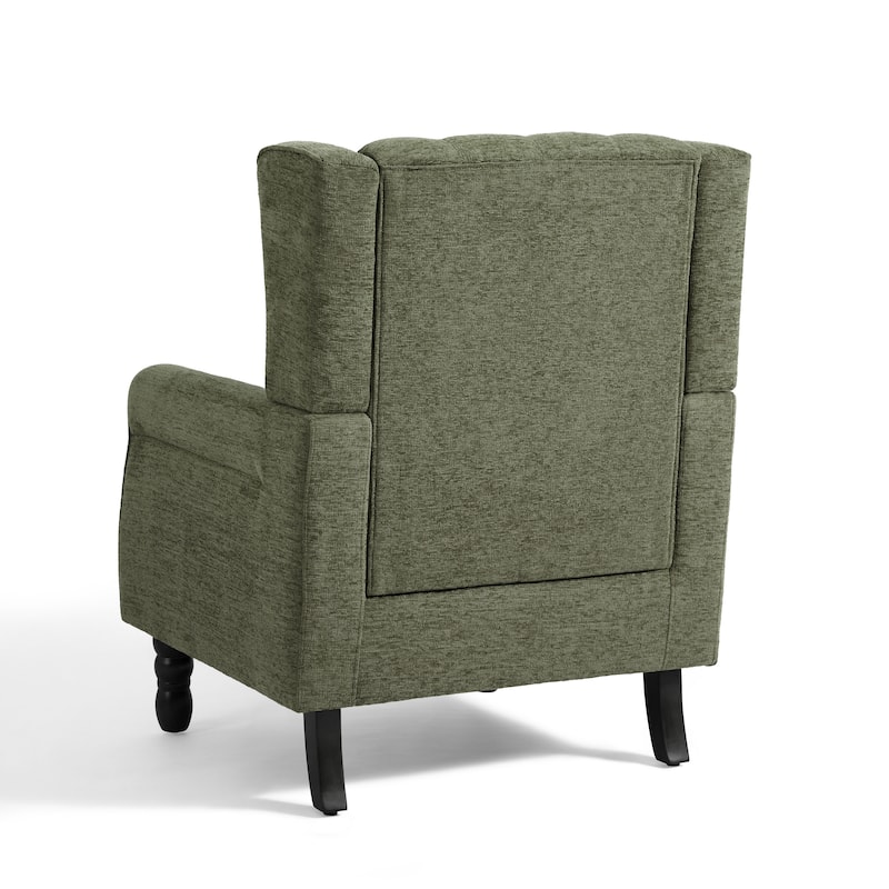 Button-Tufted Accent Chair Wingback Armchair - 38"H