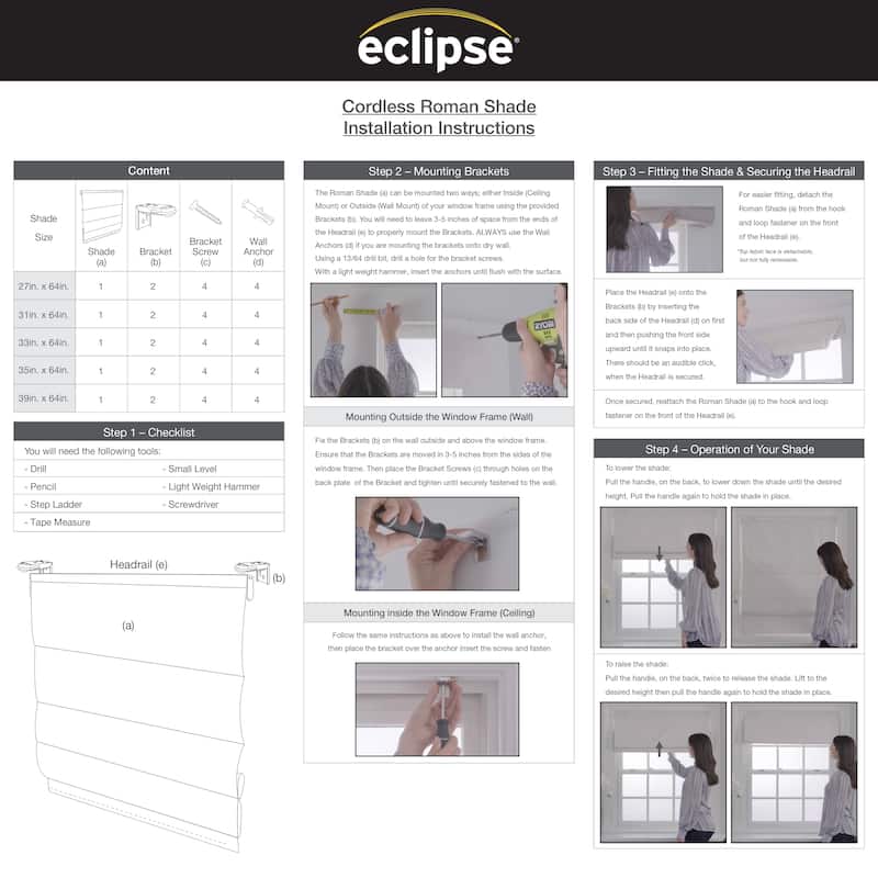Eclipse Branches Cordless Roman Shade 100% Blackout Window