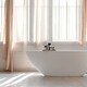 preview thumbnail 3 of 18, KISRAIS 59" X 30.75" Solid Surface Artificial Stone Freestanding Soaking Bathtub