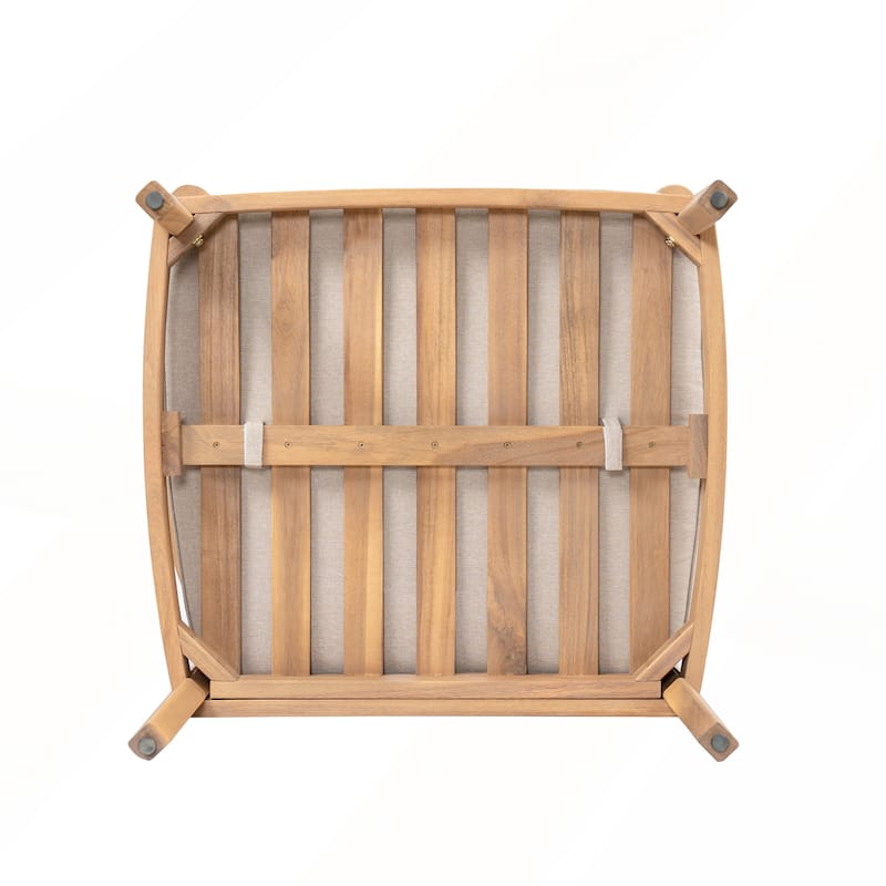 Acacia Wood Club Chair With Seat Cushion Set of 1