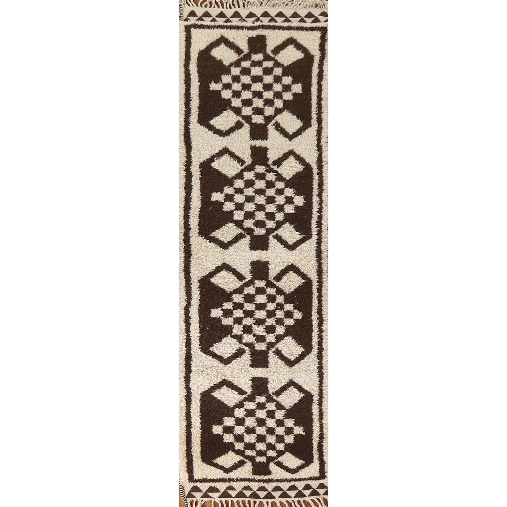 Anatolian Tribal Oriental Runner Rug Hand-knotted Wool Carpet - 3'1"x 12'9"