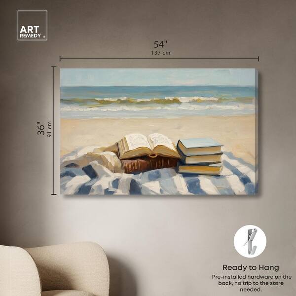 dimension image slide 0 of 6, Beach Reading Canvas by Art Remedy, Gallery Wrapped