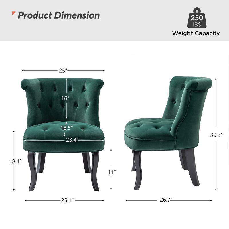 Christi Vibrant Tufted Velvet Upholstered Accent Chairs Set of 2 by HULALA HOME