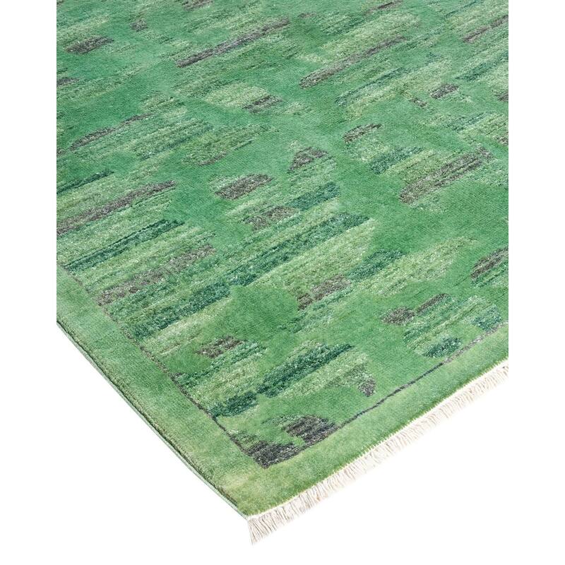 Vibrance, One-of-a-Kind Hand-Knotted Area Rug - Green, 6' 1" x 9' 1" - 6' 1" x 9' 1"