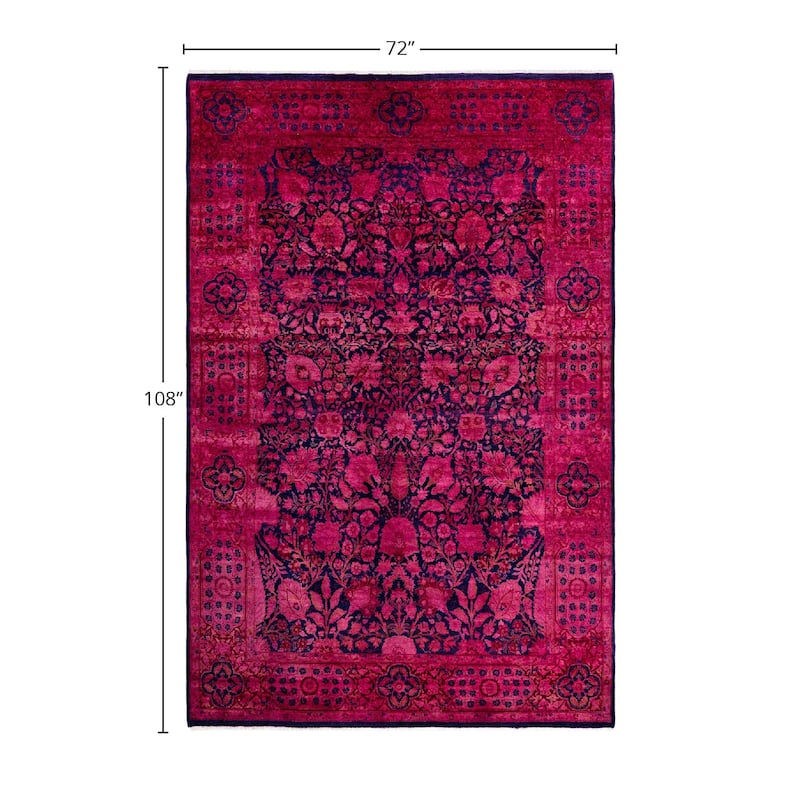 Contemporary Overdyed Wool Hand Knotted Area Rug - 6' 0" x 9' 0"