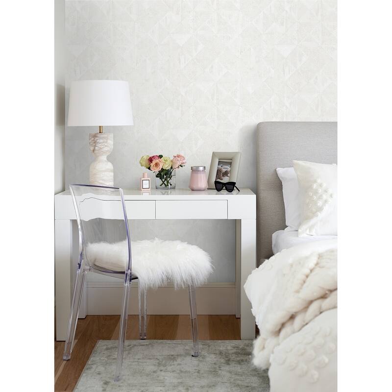 A-Street Prints Demir Dove Distressed Geometric Wallpaper