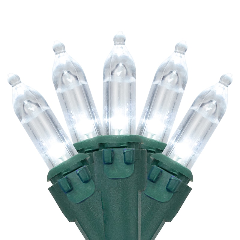 LED Mini Christmas Lights - Pure White - 11.25' Green Wire - 35ct