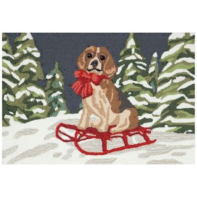 Liora Manne Frontporch Winter Sled Dog Indoor/Outdoor Area Rug