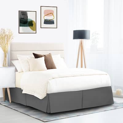 Nestl Pleated 14 inch Tailored Drop Bed Skirt - Soft Double Brushed Premium Microfiber Ruffle Bed Skirt