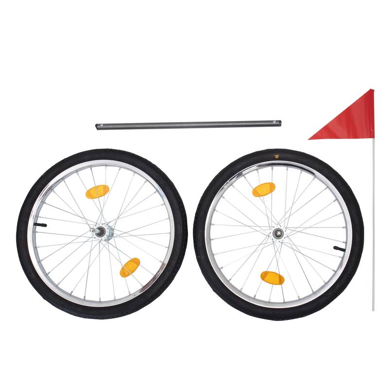 Durable Dog Bike Trailer with 20-Inch Wheels, Zippered Mesh Doors, and 88lb Capacity
