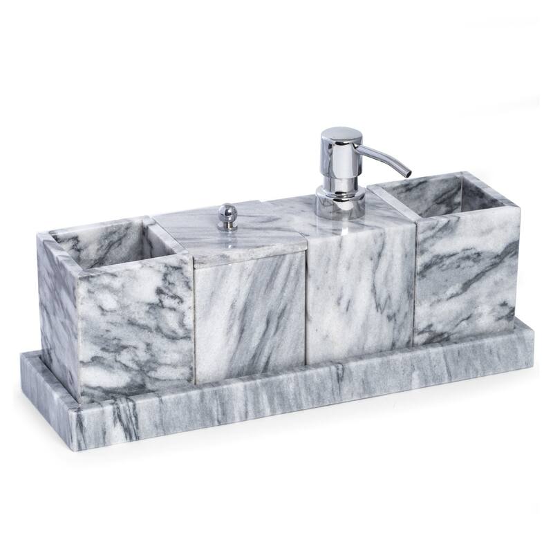 Vanity 5 Piece Marble Cloud Grey Set