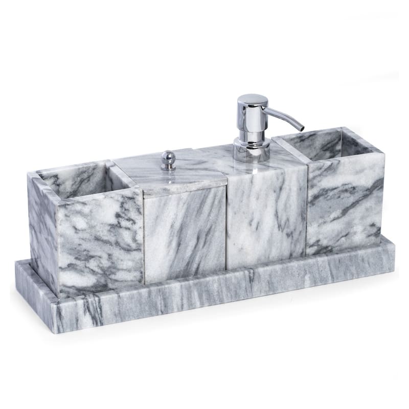 Vanity 5 Piece Marble Cloud Grey Set Bed Bath & Beyond 31307447