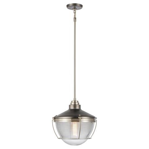 Seaway Passage 1-Light pendant in Black Nickel / Satin Nickel