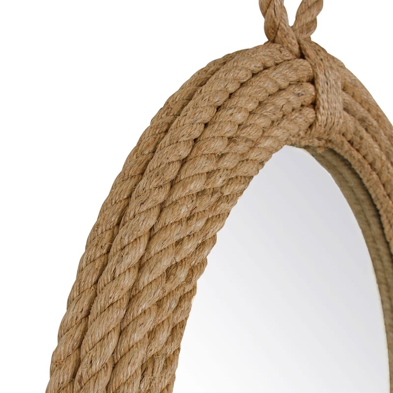Daisy Round Jute Mirror by East at Main