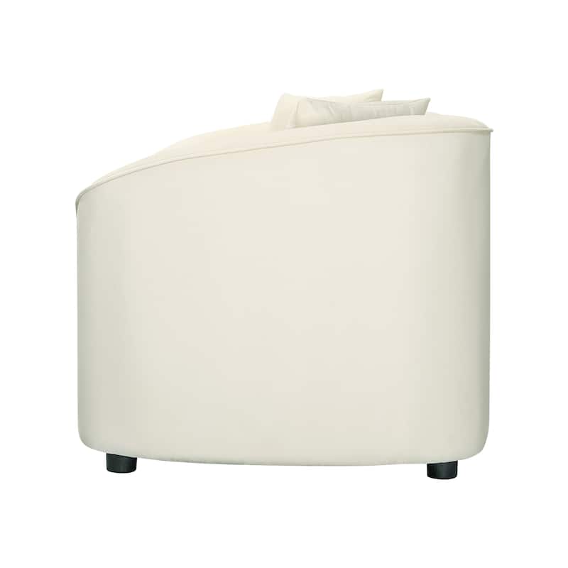 87.25" Velvet 3-Seater Sofa, Ergonomic Support and Solid Frame