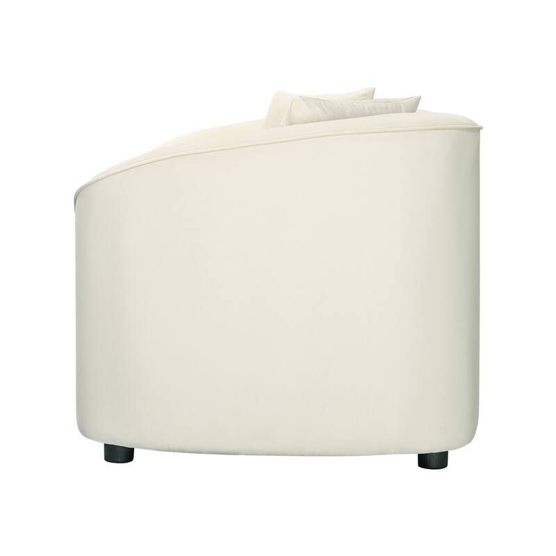 Oversized Curved 2 Seater Sofa, Velvet Upholstered Sofa Chair, Lounge Reading Sofa with Armrest for Living Room, Home Rest