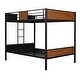 preview thumbnail 9 of 14, Modern Full-Over-Full Steel Frame Bunk Bed with Safety Rail and Built-in Ladder for Bedroom and Dorm Use