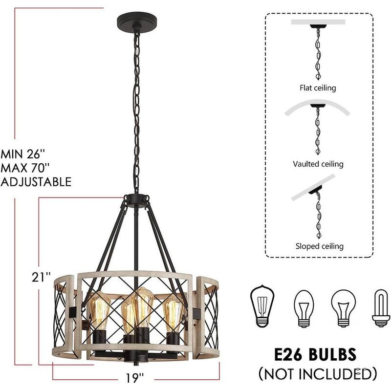 4-Light Adjustable Dining Room Light Fixture Kitchen Island