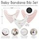 preview thumbnail 3 of 4, Boho Desert Sun Fabric Bandana Baby Bibs 3 Pack Set Blush Pink Mauve Taupe Bohemian Watercolor Mountains Minimalist Geometric