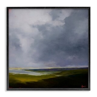 Stupell The Green Cloudy Landscape Framed Giclee Art Design By Patrick Dennis