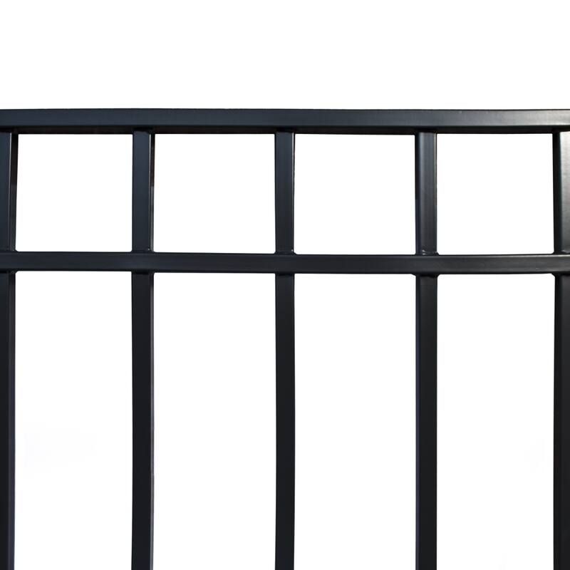 ALEKO Iron Wrought Yard Garden Privacy Fence Panel 8'x5' Black Madrid Style