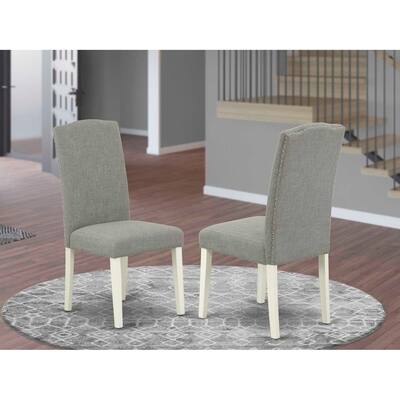 Linen Fabric Parsons Chairs - Set of 2 - Modern Dining Room Accent Chairs