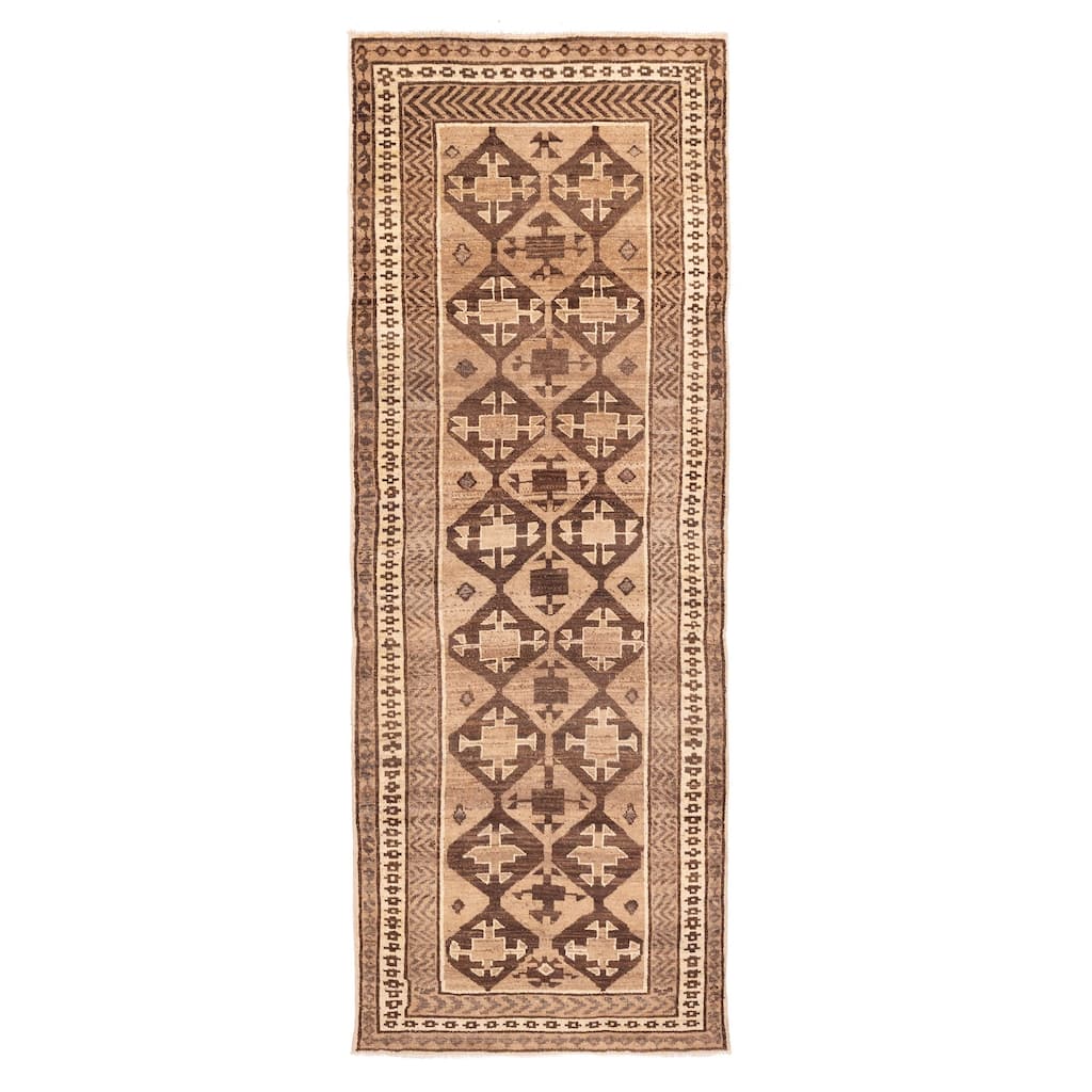 ECARPETGALLERY Hand-knotted Melis Vintage Tan Wool Rug - 4'5 x 12'3
