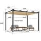 preview thumbnail 41 of 47, PURPLE LEAF Gazebo Outdoor Retractable Modern Large Size Pergola w Lights
