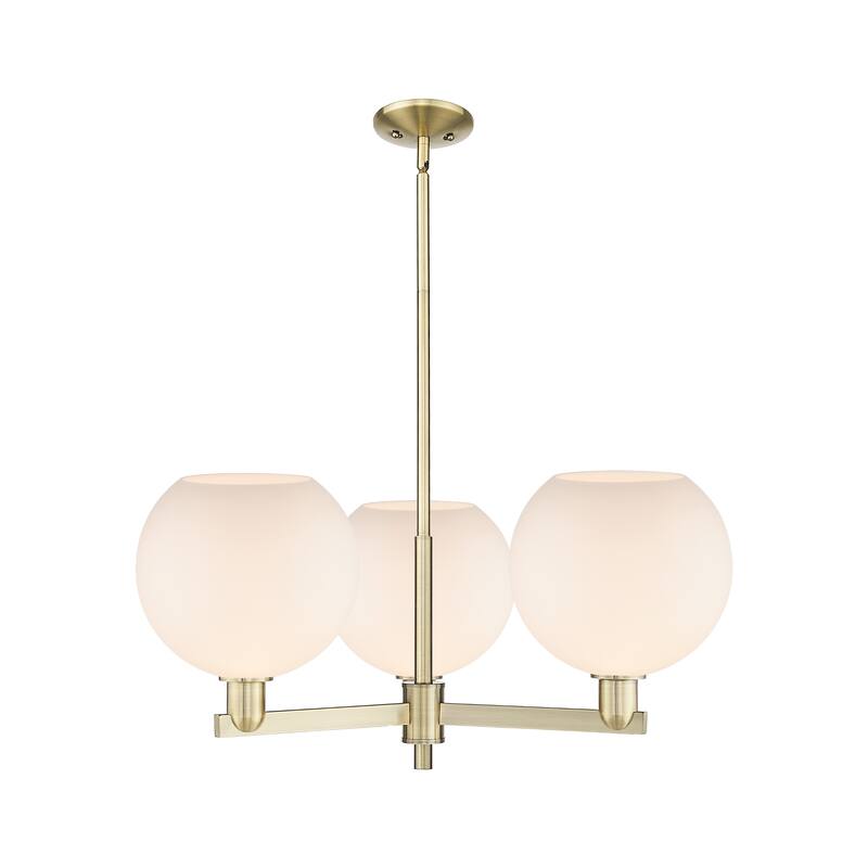 Innovations Lighting Endless Possibilities Arcadia - Athens - 3 Light 32" Stem Hung Chandelier - Antique Brass/Matte White