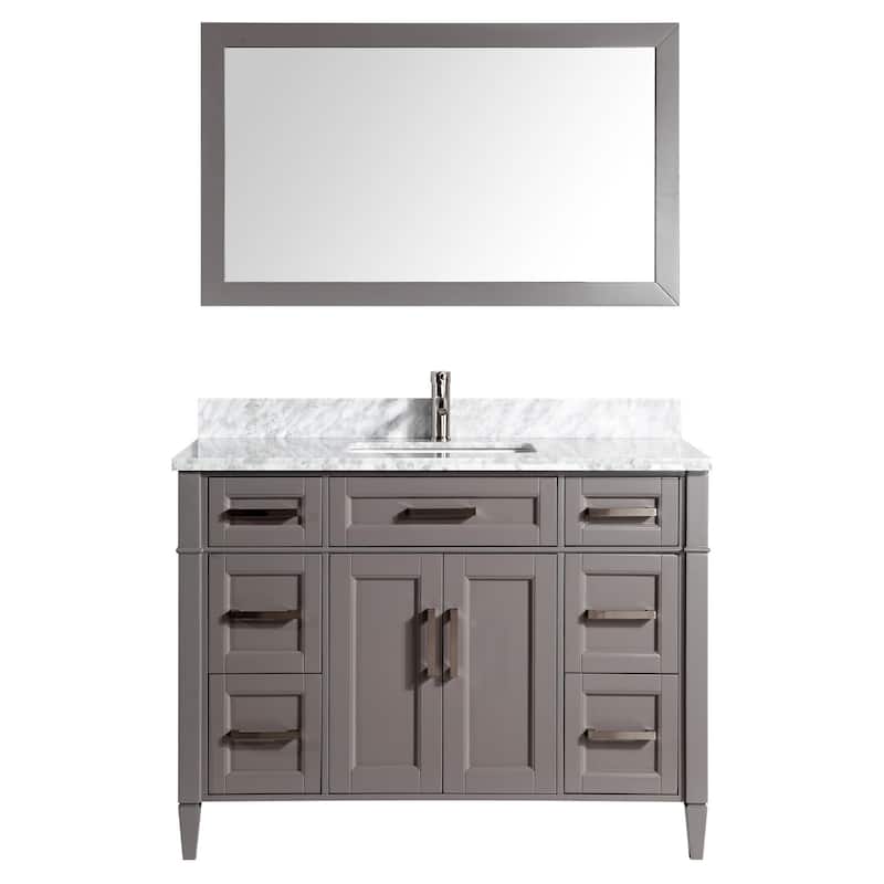 Vanity Art 48-Inch Bathroom Vanity Set with Carrara Marble Top - 22 x 48 x 36 Inches