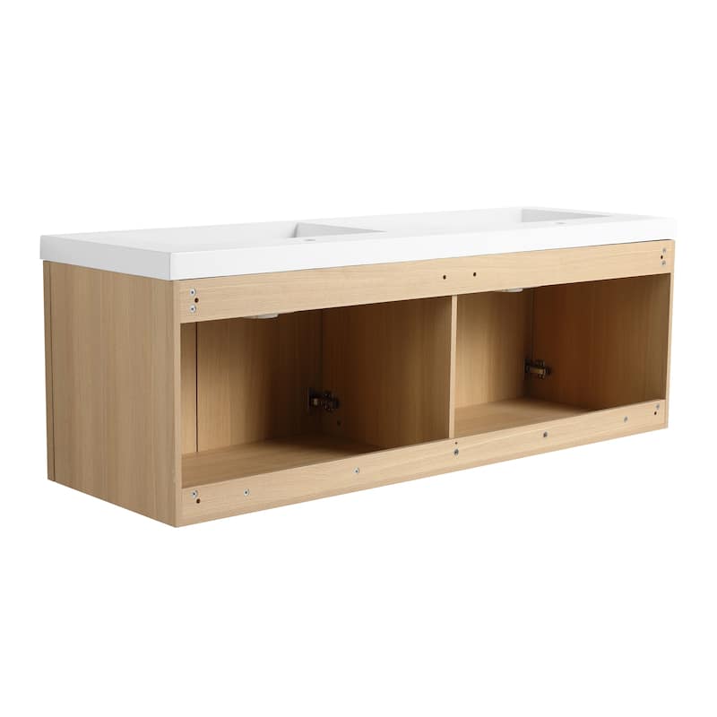 BNK 48/60 inch Wall-Mounted Bathroom Vanity With Sink, Floating Bathroom Vanity with Soft Close Doors