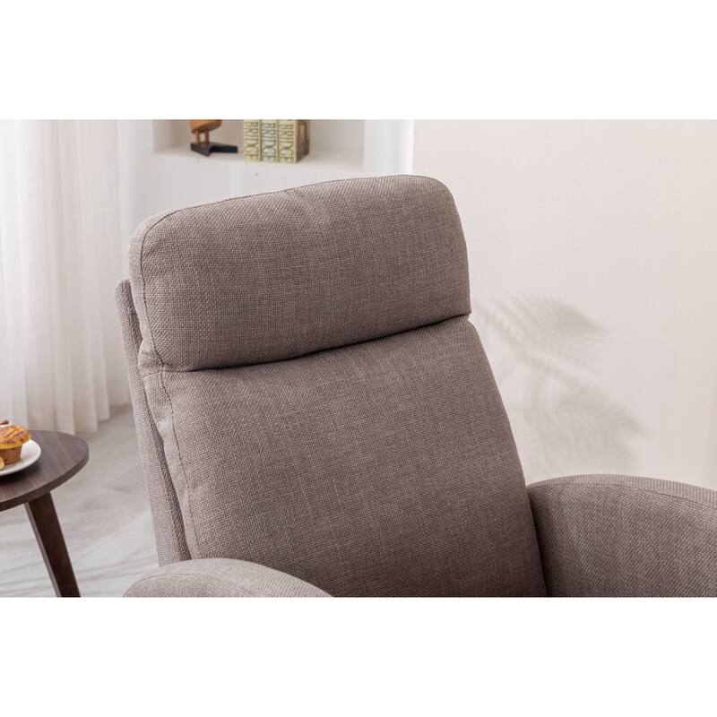 Grey 27" Upholstered Rocking Chair with Side Pocket