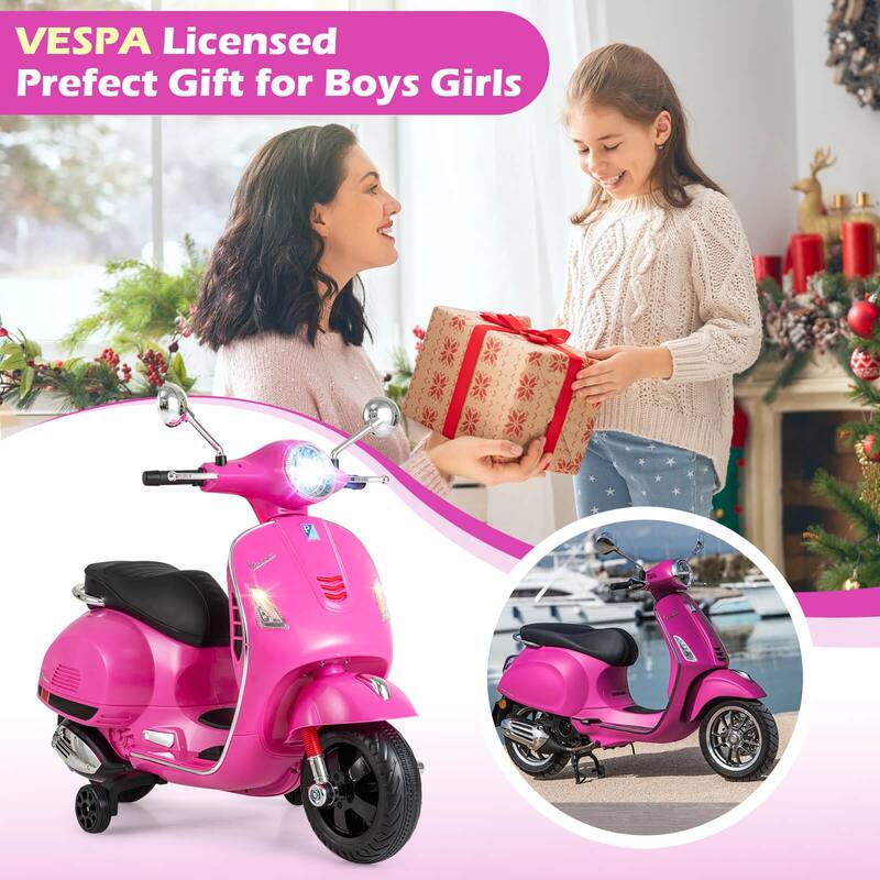 Costway Licensed VESPA 12V Kids Electric Motorcycle with Music Horn - See Details