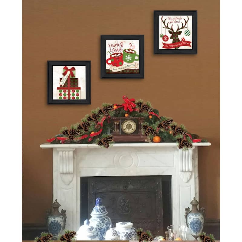 Trendy Decor 4U "IT"S Christmas Time!" Printed Framed Wall Art by Mollie B.