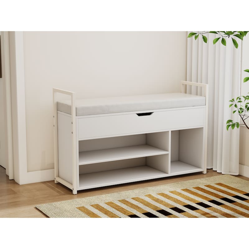 39"Shoe Storage Bench with Cushion
