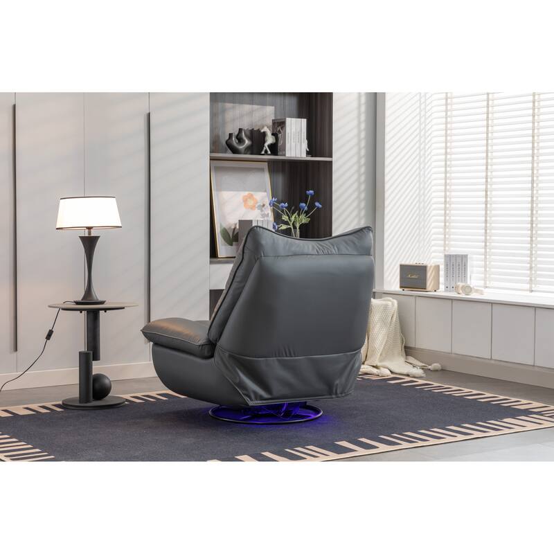 270° Swivel Glider Recliner Chair, Power Recliner with USB Port, Atmosphere Lamp