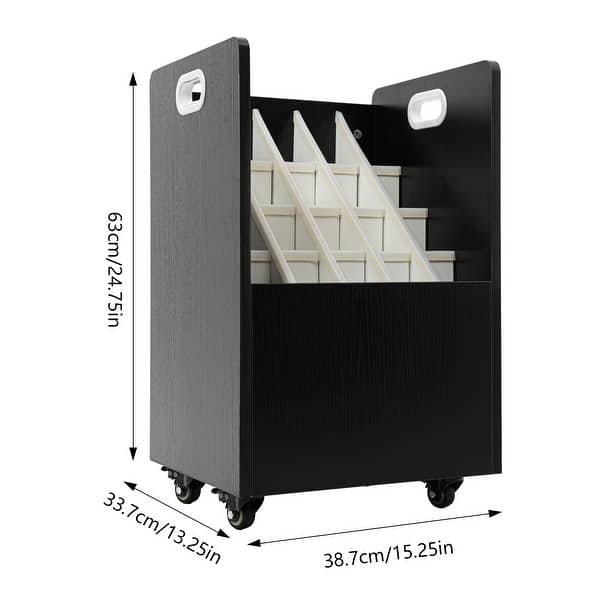 20 Slots File Holder with Wheels Mobile Roll File Organizer - Bed Bath ...